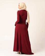 Load image into Gallery viewer, Rouched Side Dress in dark red
