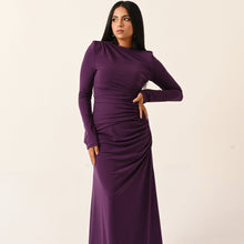 Load image into Gallery viewer, Rouched Side Dress in Purple