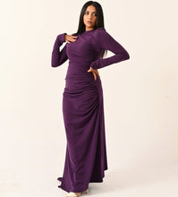 Load image into Gallery viewer, Rouched Side Dress in Purple