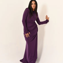 Load image into Gallery viewer, Rouched Side Dress in Purple
