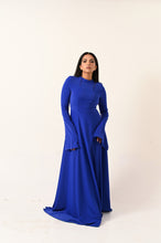 Load image into Gallery viewer, Long Sleeves A- Line dress in blue