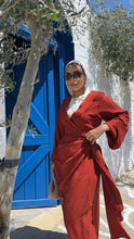 Load image into Gallery viewer, Linen wrapped Dress with drapes
