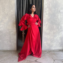 Load image into Gallery viewer, Ruffles wrapped dress in Red