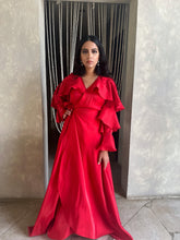 Load image into Gallery viewer, Ruffles wrapped dress in Red