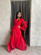 Load image into Gallery viewer, Ruffles wrapped dress in Red