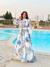 Load image into Gallery viewer, Offwhite Floral Chiffion dress