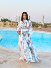 Load image into Gallery viewer, Offwhite Floral Chiffion dress