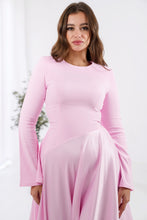 Load image into Gallery viewer, Satin half and half A-Line Dress in Pink