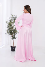 Load image into Gallery viewer, Satin half and half A-Line Dress in Pink