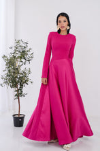 Load image into Gallery viewer, Satin half and half A-Line Dress in Hot Pink