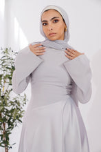 Load image into Gallery viewer, Satin half and half A-Line Dress in Silver