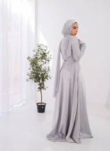 Load image into Gallery viewer, Satin half and half A-Line Dress in Silver