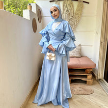 Load image into Gallery viewer, Ruffles wrapped dress in baby blue