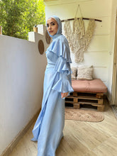 Load image into Gallery viewer, Ruffles wrapped dress in baby blue