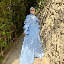 Load image into Gallery viewer, Ruffles wrapped dress in baby blue