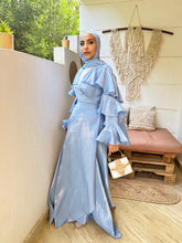Load image into Gallery viewer, Ruffles wrapped dress in baby blue