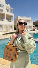 Load image into Gallery viewer, Sage breeze Pure linen wrap dress