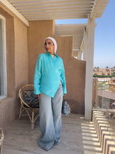 Load image into Gallery viewer, Pure linen High-Low shirt hi