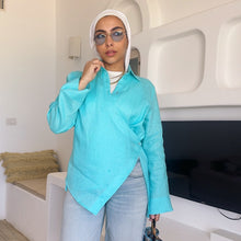 Load image into Gallery viewer, Pure linen High-Low shirt hi