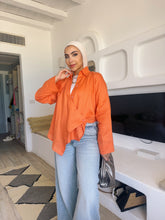 Load image into Gallery viewer, Pure linen High-Low shirt hi