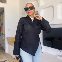 Load image into Gallery viewer, Pure linen High-Low shirt hi