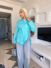 Load image into Gallery viewer, Pure linen High-Low shirt hi