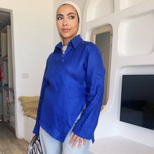 Load image into Gallery viewer, Pure linen High-Low shirt hi