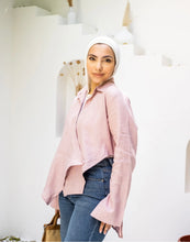 Load image into Gallery viewer, Pure linen High-Low shirt hi