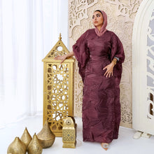 Load image into Gallery viewer, Dusky rosewood Organza Plissé Kaftan