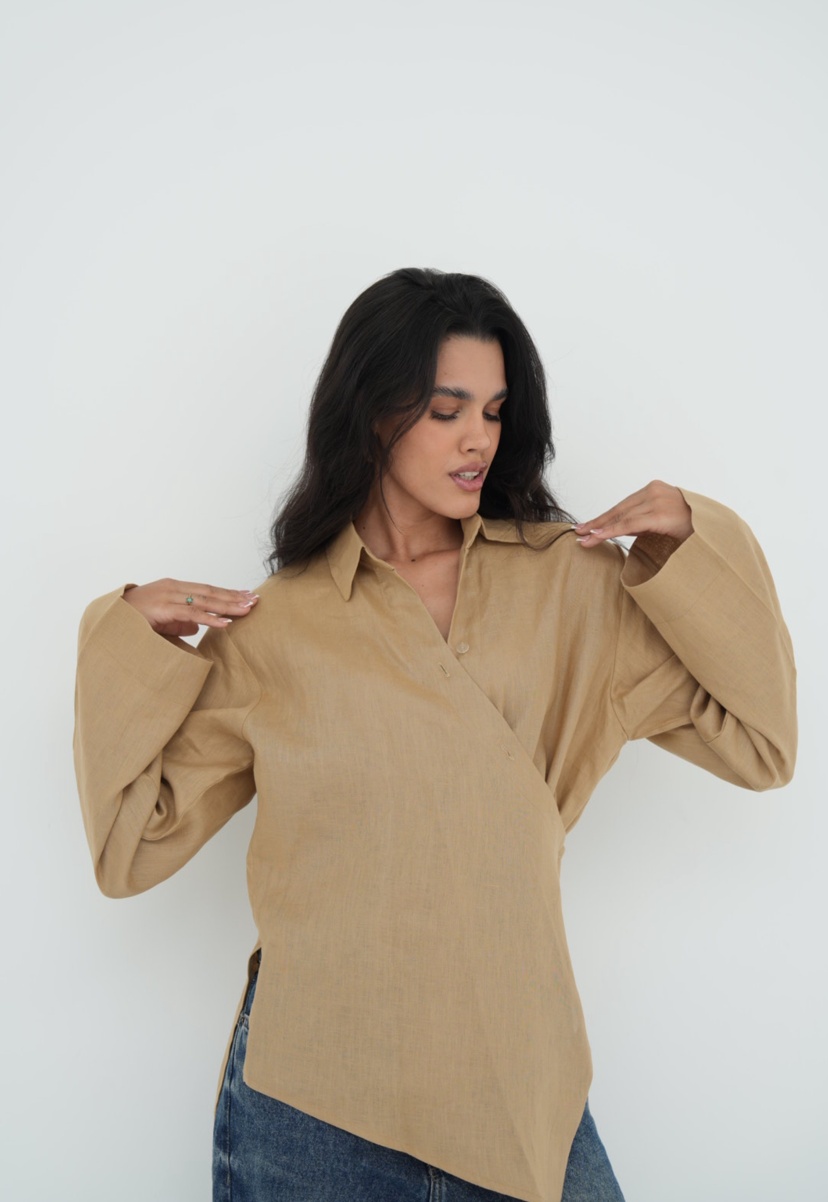 Pure linen High-Low shirt