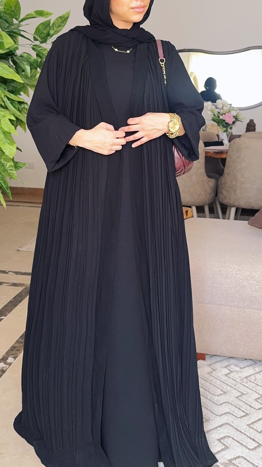 Plisse One-piece Abaya