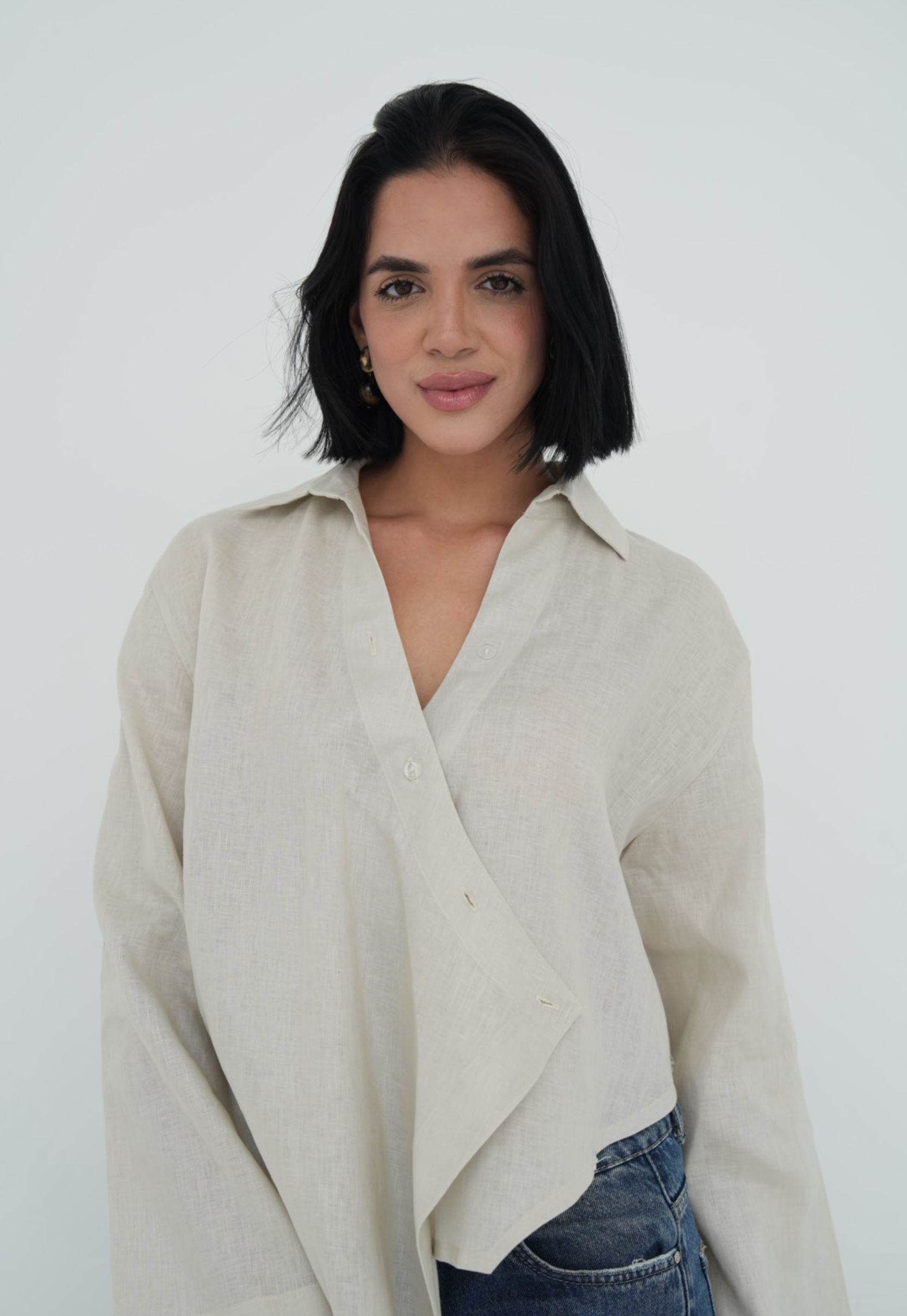 Pure linen High-Low shirt