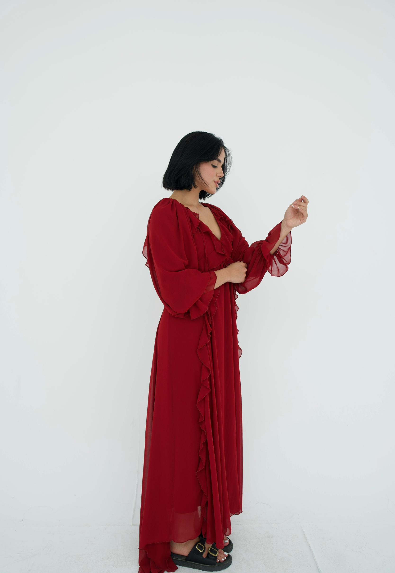 Ruffles chiffion dress