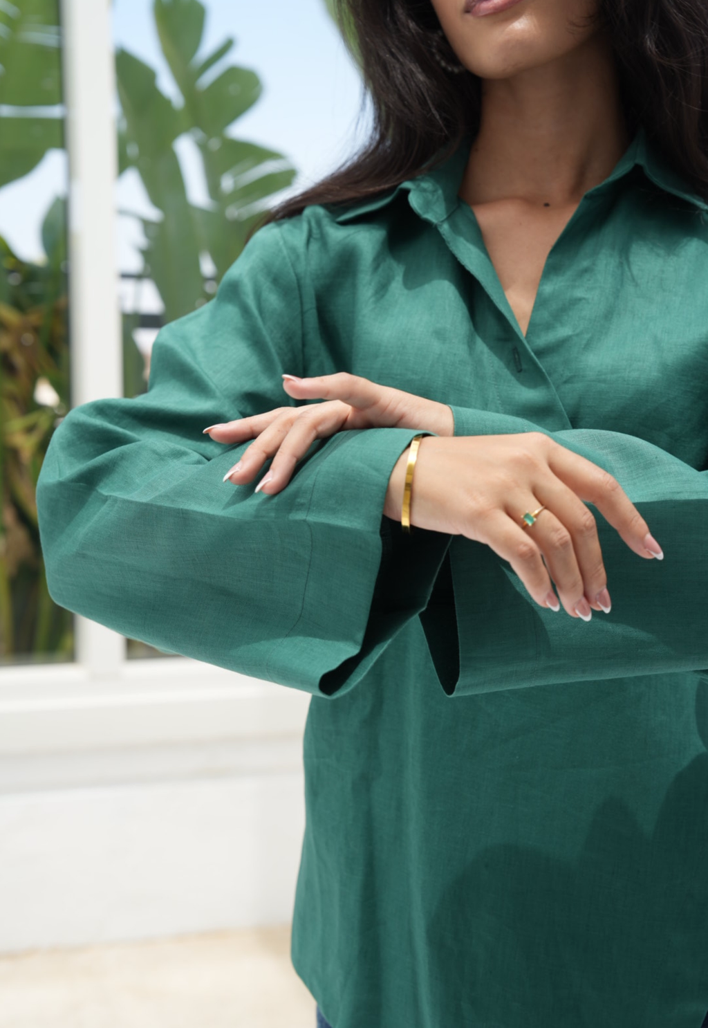 Pure linen High-Low shirt