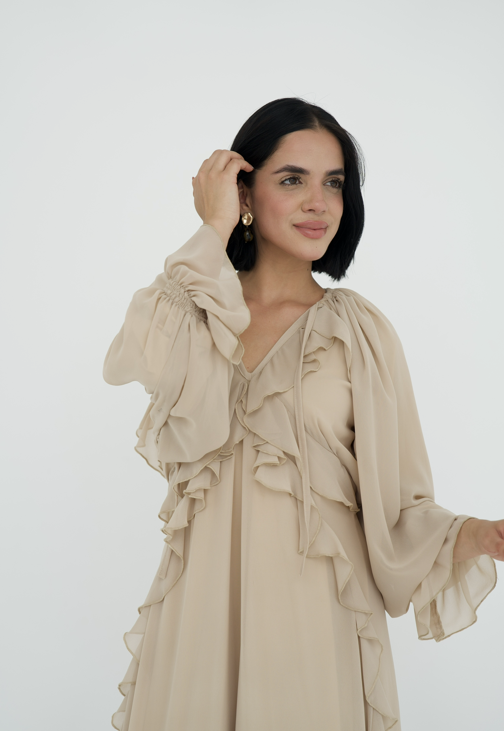 Ruffles chiffion dress