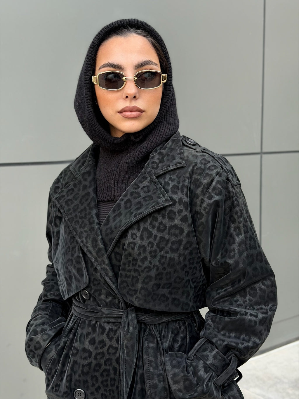 Waterproof Leopard print Long coat