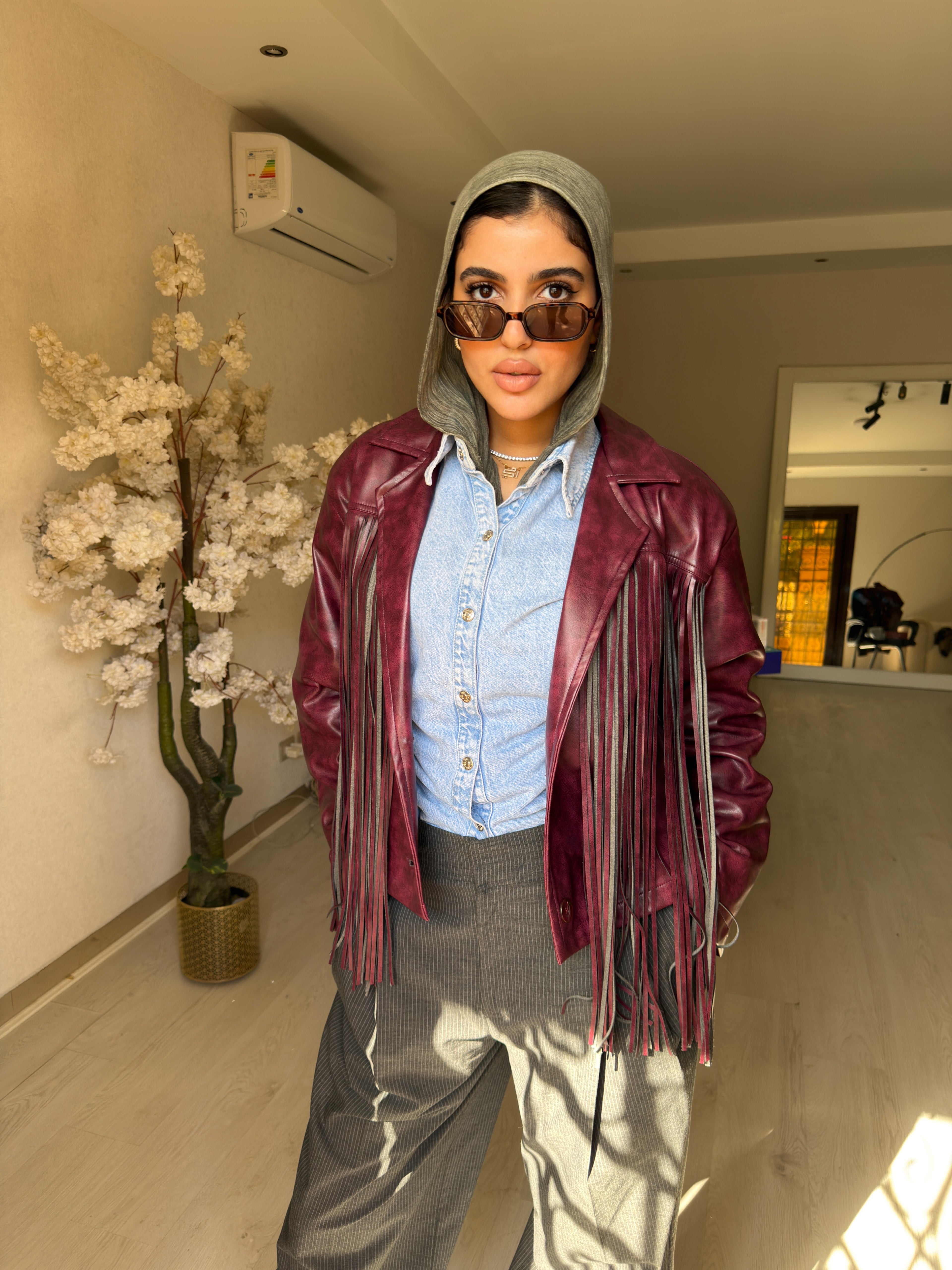 Fringes Faux Leather Jacket