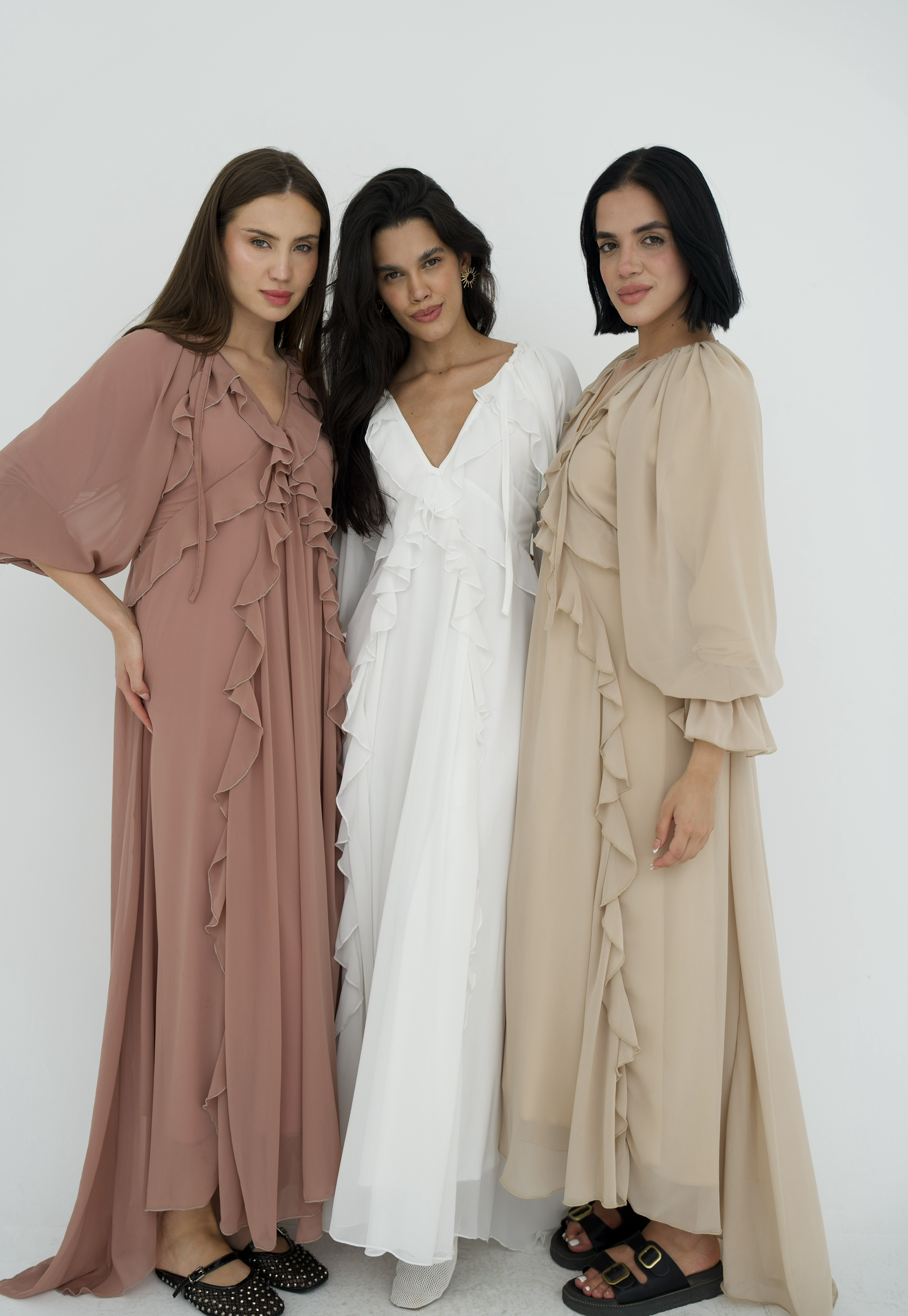 Ruffles chiffion dress