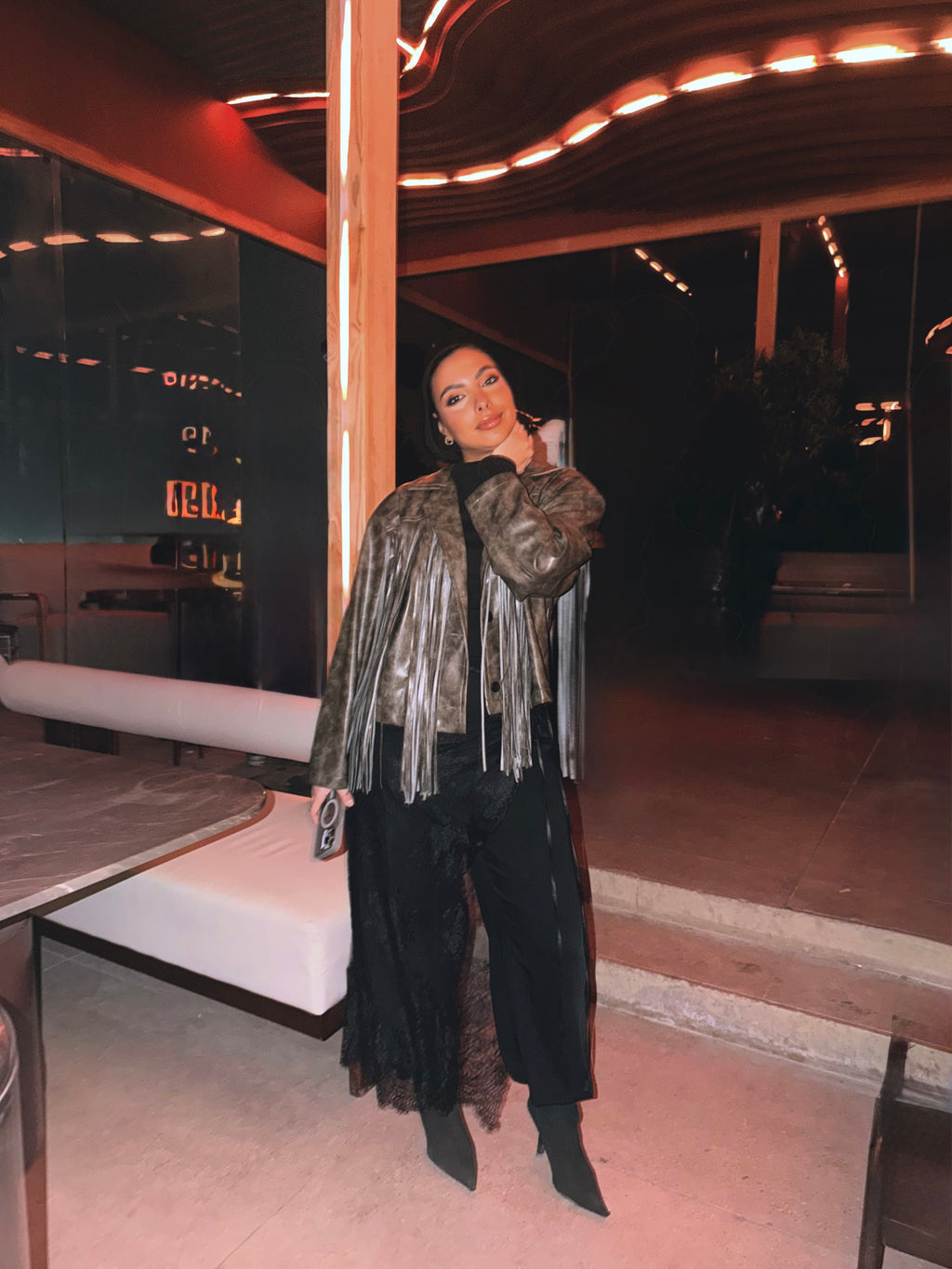 Fringes Faux Leather Jacket