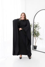 Load image into Gallery viewer, Butterfly feathers sleeves Abaya-Dress in Black
