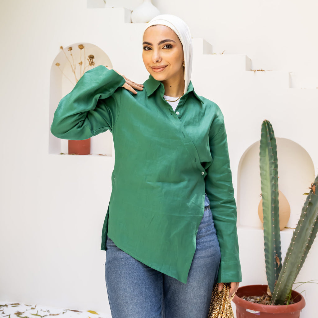 Pure linen High-Low shirt