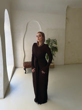 Load image into Gallery viewer, twisted knot maxi dress in Brown
