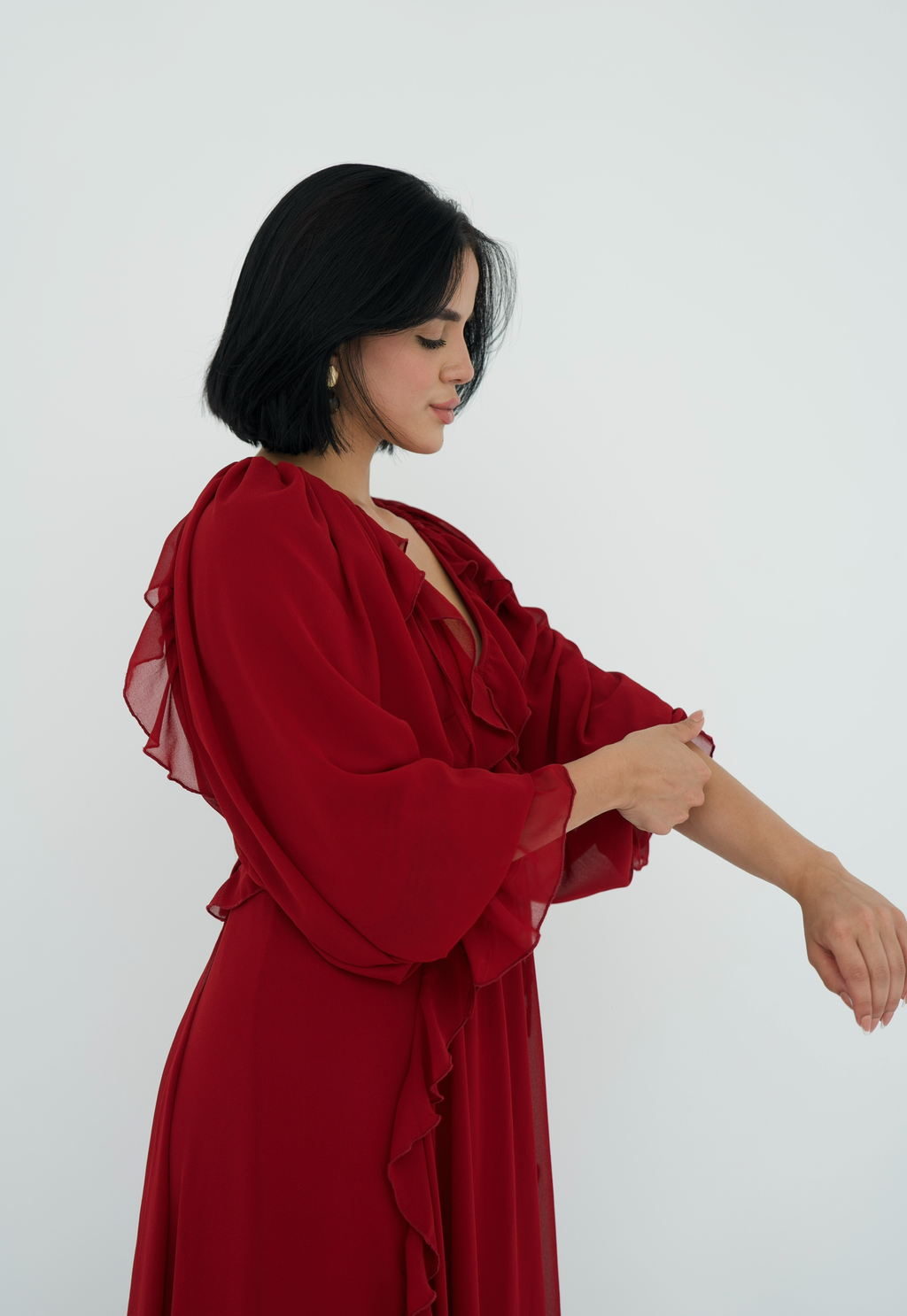 Ruffles chiffion dress