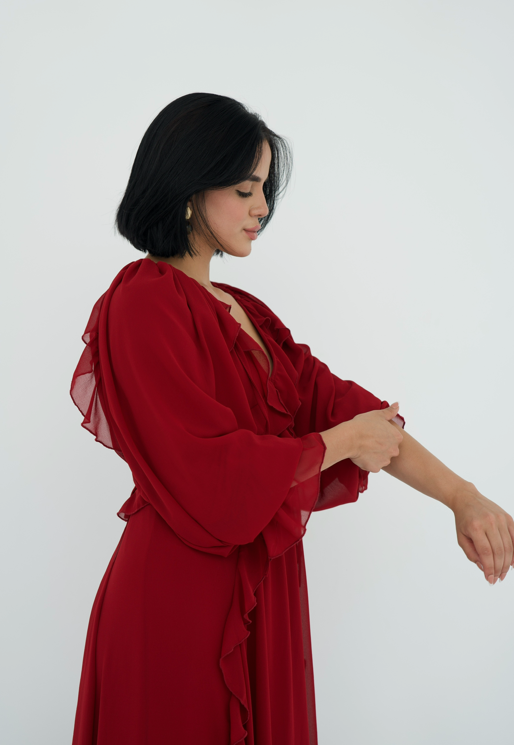 Ruffles chiffion dress