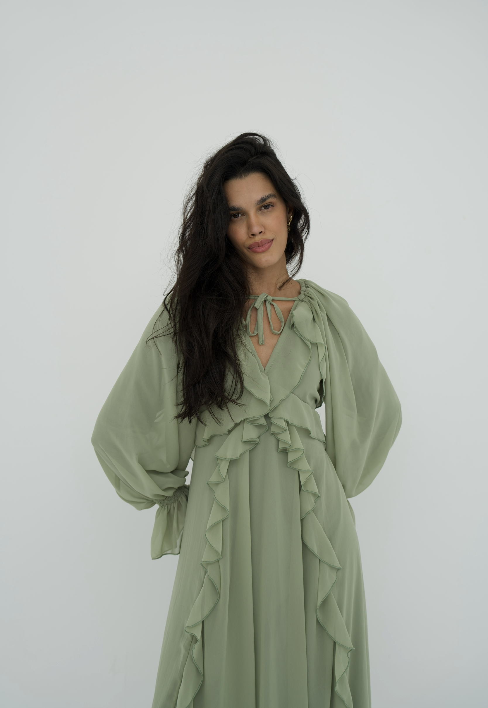 Ruffles chiffion dress