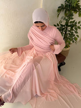 Load image into Gallery viewer, Amwaj gown with shoulder drapes in Pink with chest cover
