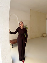 Load image into Gallery viewer, twisted knot maxi dress in Brown
