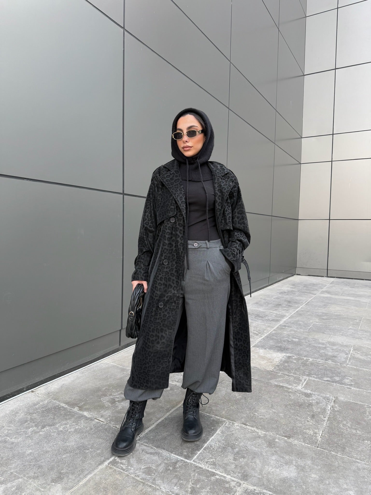 Waterproof Leopard print Long coat