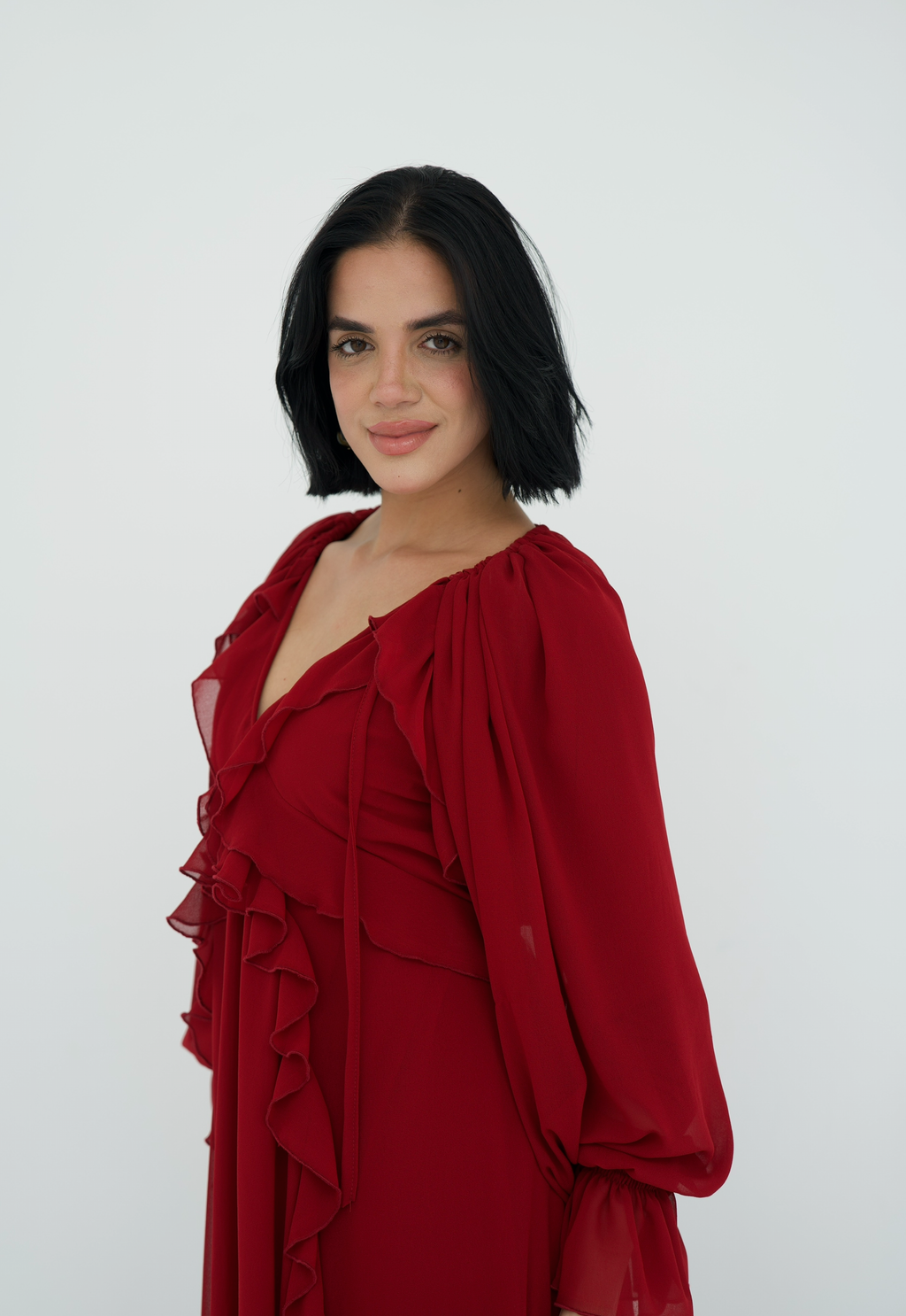 Ruffles chiffion dress