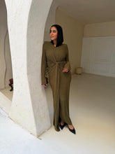 Load image into Gallery viewer, twisted knot maxi dress in Olive
